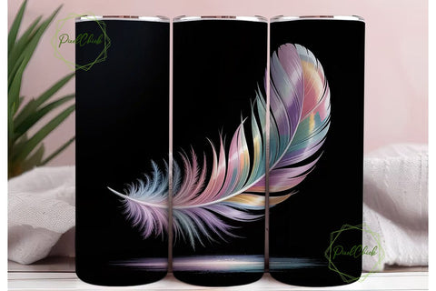 Iridescent Feather Dream 20oz Tumbler Sublimation PixelChick 