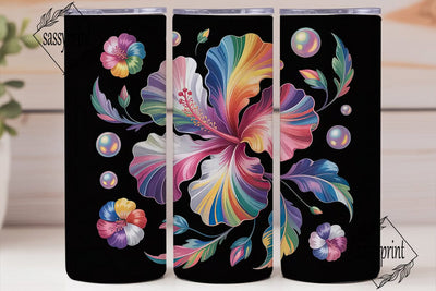 Iridescent Floral 20oz Tumbler Wrap Sublimation sassyprint 