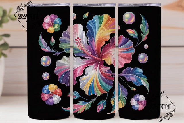 Iridescent Floral 20oz Tumbler Wrap Sublimation sassyprint 