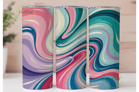 Iridescent Flowing Abstract 20oz Tumbler Sublimation PixelChick 