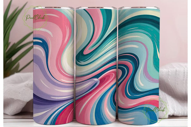 Iridescent Flowing Abstract 20oz Tumbler Sublimation PixelChick 