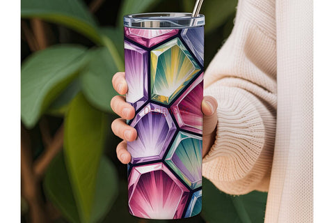 Iridescent Gemstone 20oz Tumbler Wrap Sublimation DesignSVG 