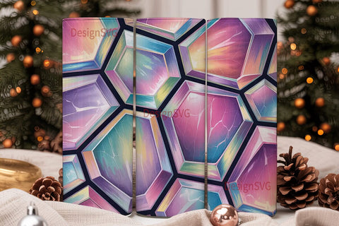 Iridescent Gemstone 20oz Tumbler Wrap Sublimation DesignSVG 