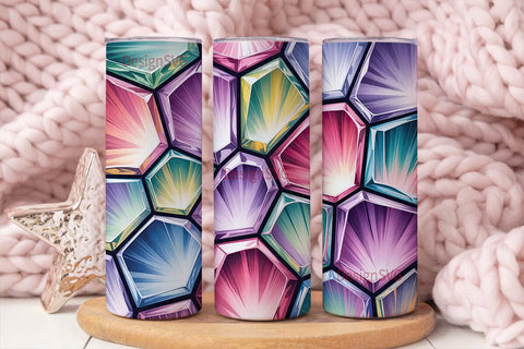 Iridescent Gemstone 20oz Tumbler Wrap Sublimation DesignSVG 