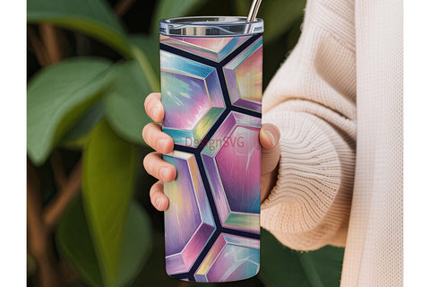Iridescent Gemstone 20oz Tumbler Wrap Sublimation DesignSVG 
