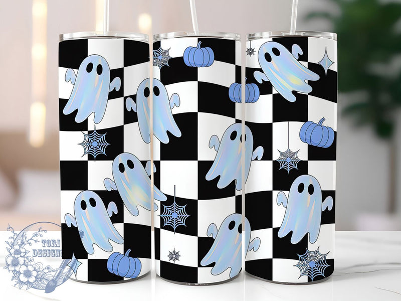 Iridescent Ghost Pumpkin Halloween Tumbler, Holographic Pumpkin Mug, Spooky Halloween Wrap, Shiny Ghost Cup, 20Oz Sublimation Design, Pumpkin Ghost Drinkware, Glitter Halloween Tumbler Sublimation ToriDesigns 