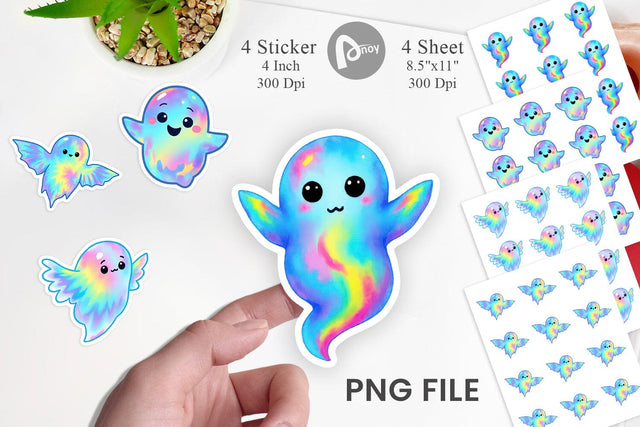 Iridescent Ghost Sticker Sublimation artnoy 