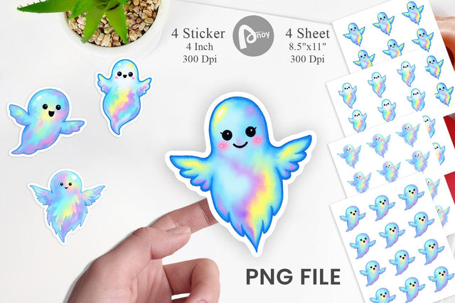 Iridescent Ghost Sticker Sublimation artnoy 