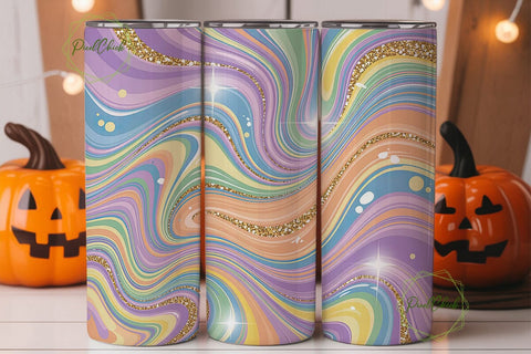 Iridescent Glitter Marble Tumbler Wrap Sublimation PixelChick 