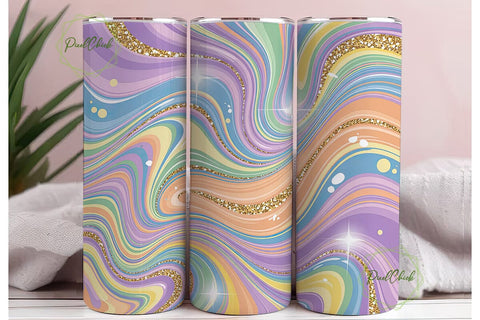 Iridescent Glitter Marble Tumbler Wrap Sublimation PixelChick 