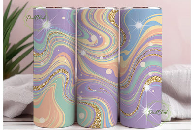 Iridescent Glitter Marble Tumbler Wrap Sublimation PixelChick 