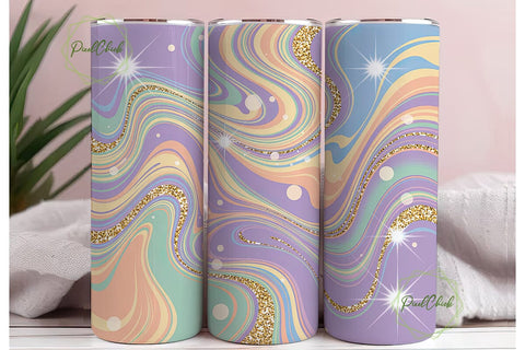 Iridescent Glitter Marble Tumbler Wrap Sublimation PixelChick 