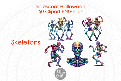 Iridescent Halloween Clipart bundle, Halloween ghost, Coquette bow Sublimation Artisan Craft SVG 