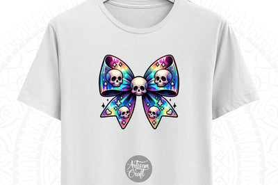 Iridescent Halloween coquette bow, sublimation designs, Halloween clipart SVG Artisan Craft SVG 