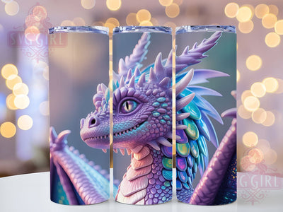 Iridescent Holographic Dragon Tumbler, Shimmering Dragon Wrap, 20Oz Skinny Tumbler, Fantasy Dragon Sublimation, Holographic Dragon Design, Magical Beast Tumbler, Rainbow Dragon Wrap Sublimation SvggirlplusArt 