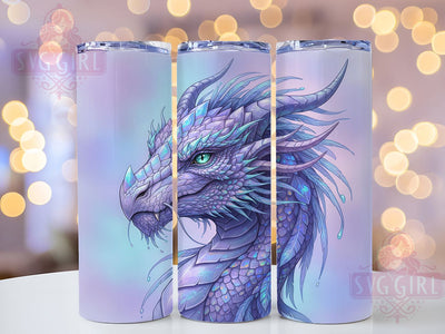 Iridescent Holographic Dragon Tumbler, Shimmering Dragon Wrap, 20Oz Skinny Tumbler, Fantasy Dragon Sublimation, Holographic Dragon Design, Magical Beast Tumbler, Rainbow Dragon Wrap Sublimation SvggirlplusArt 