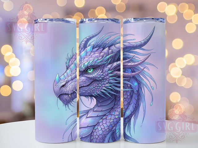 Iridescent Holographic Dragon Tumbler, Shimmering Dragon Wrap, 20Oz Skinny Tumbler, Fantasy Dragon Sublimation, Holographic Dragon Design, Magical Beast Tumbler, Rainbow Dragon Wrap Sublimation SvggirlplusArt 