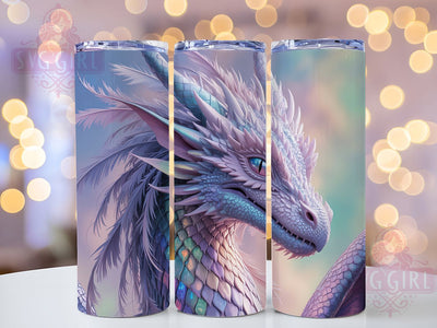 Iridescent Holographic Dragon Tumbler, Shimmering Dragon Wrap, 20Oz Skinny Tumbler, Fantasy Dragon Sublimation, Holographic Dragon Design, Magical Beast Tumbler, Rainbow Dragon Wrap Sublimation SvggirlplusArt 