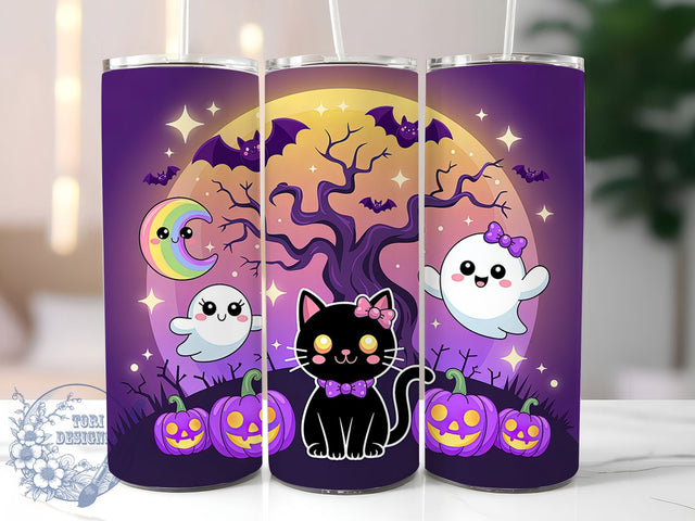 Iridescent Kawaii Ghost Tumbler Wrap, Spooky Glam Wrap, Kawaii Halloween Cup, 20Oz Sublimation Design, Cute Ghost Drinkware, Glam Halloween Tumbler, Pastel Spooky Cup Wrap Sublimation ToriDesigns 