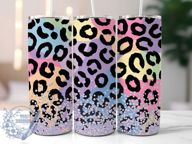 Iridescent Leopard Glitter Tumbler, Iridescent Pattern, Leopard Print Art, Sparkle Tumbler, Animal Print Wrap, Holographic Design, Glam Tumbler Gift Sublimation ToriDesigns 