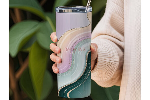 Iridescent Marble 20oz Tumbler Wrap Sublimation DesignSVG 
