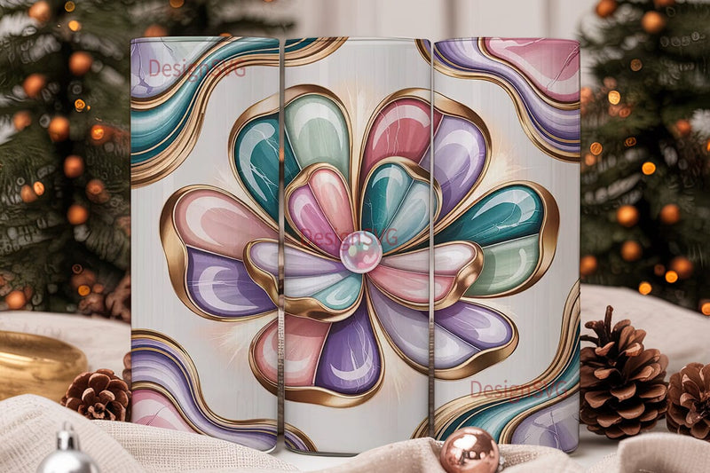 Iridescent Marble 20oz Tumbler Wrap Sublimation DesignSVG 