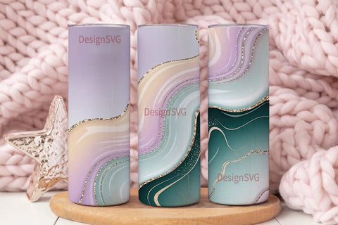 Iridescent Marble 20oz Tumbler Wrap Sublimation DesignSVG 