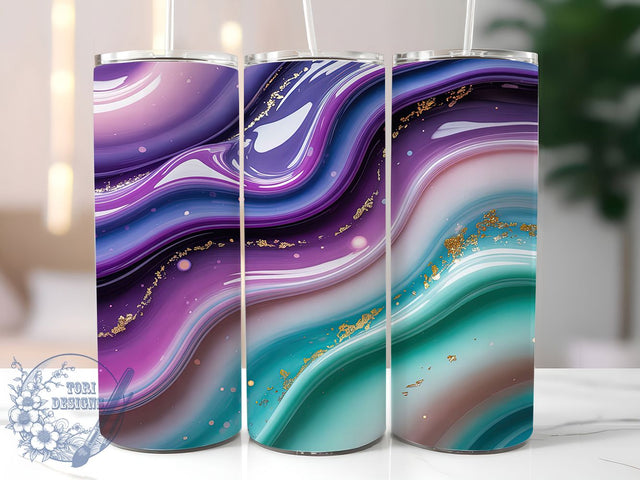 Iridescent Marble Dream 20oz Tumbler, Marble Pattern, Iridescent Style, Dream Theme, Sublimation Wrap, 20oz Tumbler, Elegant Aesthetic, Fantasy Design Sublimation ToriDesigns 