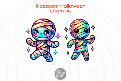 Iridescent mummy, cute mummy, Halloween mummy, homographic designs Sublimation Artisan Craft SVG 