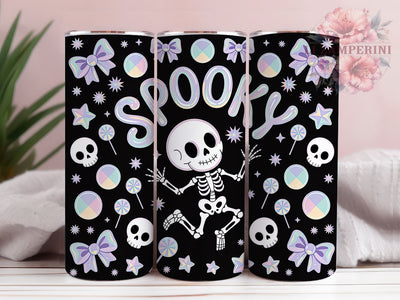 Iridescent Neon Skeleton Halloween Tumbler, Neon Halloween Mug, Glowing Skeleton Art, 20Oz Tumbler Wrap, Sublimation Design, Spooky Neon Drinkware, Vibrant Halloween Print Sublimation Li Zamperini 