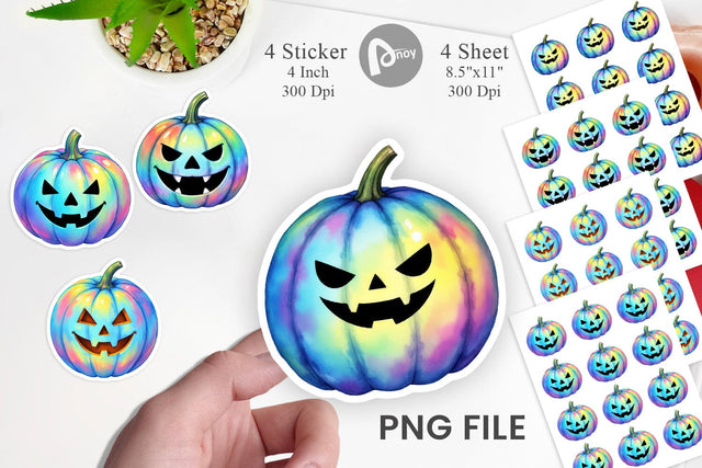 Iridescent Pumpkin Sticker Sublimation artnoy 