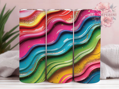 Iridescent Rainbow Oil Swirl Tumbler, Iridescent Swirl Wrap, 20oz Tumbler Sublimation, Abstract Color Flow Design, Psychedelic Oil Art Tumbler, Vibrant Liquid Wrap, Shimmer Rainbow Sublimation Sublimation Li Zamperini 