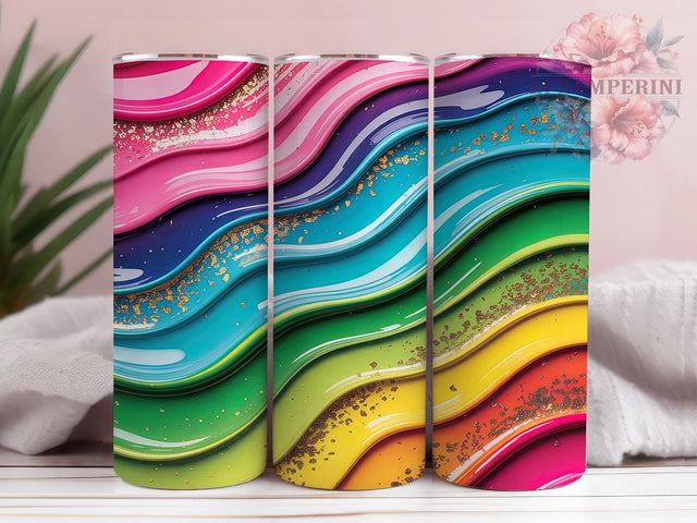 Iridescent Rainbow Oil Swirl Tumbler, Iridescent Swirl Wrap, 20oz Tumbler Sublimation, Abstract Color Flow Design, Psychedelic Oil Art Tumbler, Vibrant Liquid Wrap, Shimmer Rainbow Sublimation Sublimation Li Zamperini 