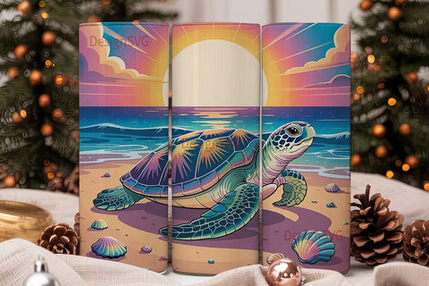 Iridescent Sea Turtle 20oz Tumbler Wrap Sublimation DesignSVG 