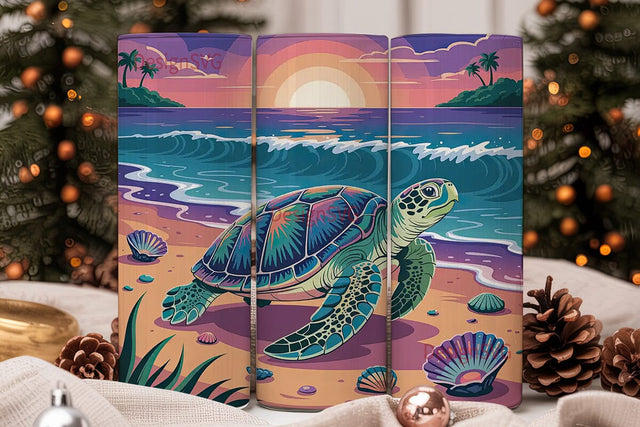 Iridescent Sea Turtle 20oz Tumbler Wrap Sublimation DesignSVG 