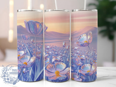 Iridescent Shimmer Tulip Tumbler, Spring Floral Tumbler, Elegant Tulip Wrap, Colorful Spring Flowers Wrap, Shimmer Tulip Wrap, Sublimation Design, Trendy Gift Idea Sublimation ToriDesigns 