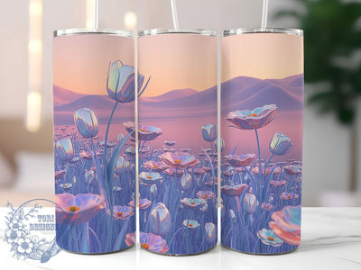 Iridescent Shimmer Tulip Tumbler, Spring Floral Tumbler, Elegant Tulip Wrap, Colorful Spring Flowers Wrap, Shimmer Tulip Wrap, Sublimation Design, Trendy Gift Idea Sublimation ToriDesigns 