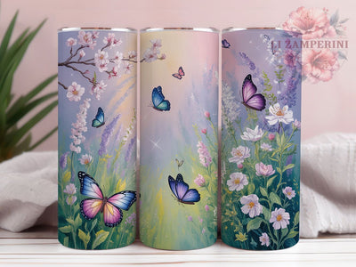 Iridescent Spring Butterfly Tumbler, Spring Floral Tumbler, Shimmering Butterfly Wrap, Whimsical Spring Wrap, Artistic Iridescent Wrap, Sublimation Design, Trendy Gift Idea Sublimation Li Zamperini 