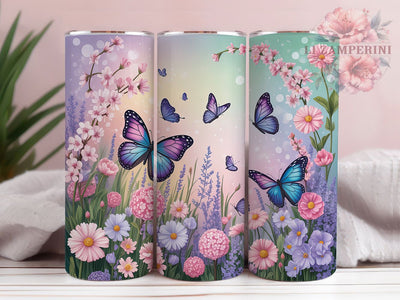 Iridescent Spring Butterfly Tumbler, Spring Floral Tumbler, Shimmering Butterfly Wrap, Whimsical Spring Wrap, Artistic Iridescent Wrap, Sublimation Design, Trendy Gift Idea Sublimation Li Zamperini 