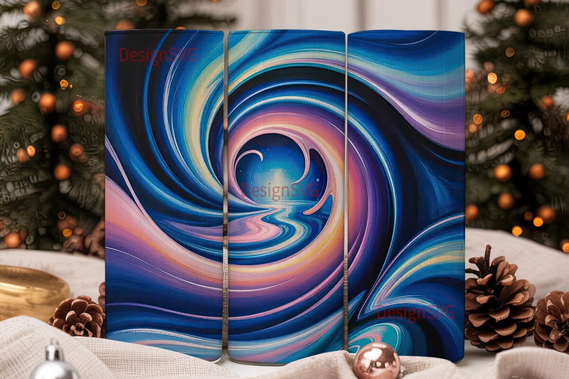 Iridescent Swirl 20oz Tumbler Wrap Sublimation DesignSVG 