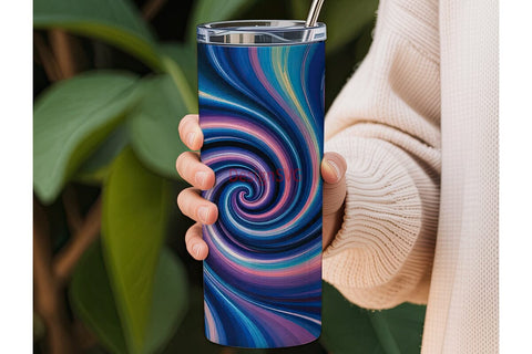 Iridescent Swirl 20oz Tumbler Wrap Sublimation DesignSVG 