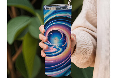 Iridescent Swirl 20oz Tumbler Wrap Sublimation DesignSVG 