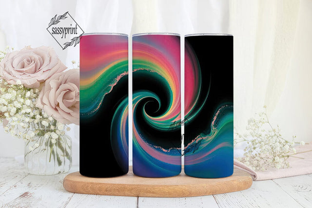 Iridescent Swirl 20oz Tumbler Wrap Sublimation sassyprint 