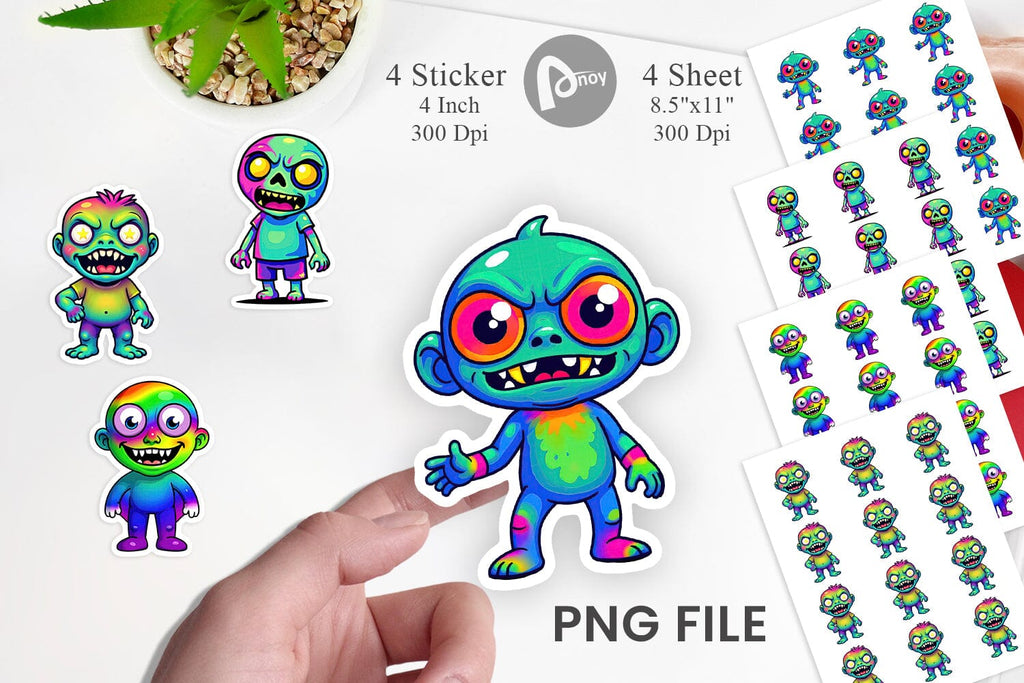 Iridescent Zombie Sticker - So Fontsy