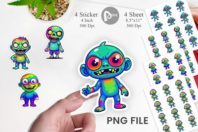 Iridescent Zombie Sticker Sublimation artnoy 