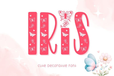 Iris - Cute Decorative Font Font AnningArts Design 