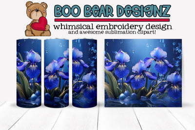 Iris Sublimation tumbler wrap Sublimation Boo Bear Designz 