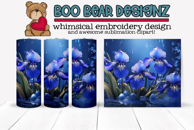 Iris Sublimation tumbler wrap Sublimation Boo Bear Designz 