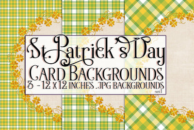 Irish Card Topper, St Patrick's Day Background, Irish Plaid Paper, s1 Digital Pattern Designing with Marlo 