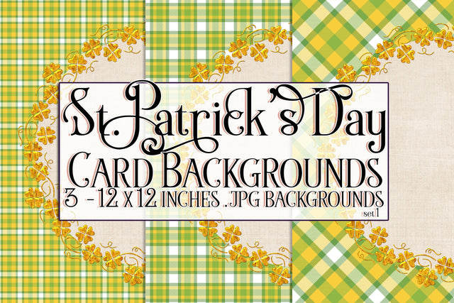 Irish Card Topper, St Patrick's Day Background, Irish Plaid Paper, s1 Digital Pattern Designing with Marlo 